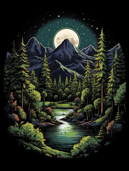 Ai Art 2 - AI Concept Art Screen Print T-Shirt & Hoodie