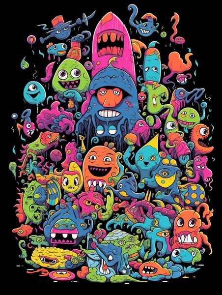 Ai Art 61 - AI Concept Art Screen Print T-Shirt & Hoodie