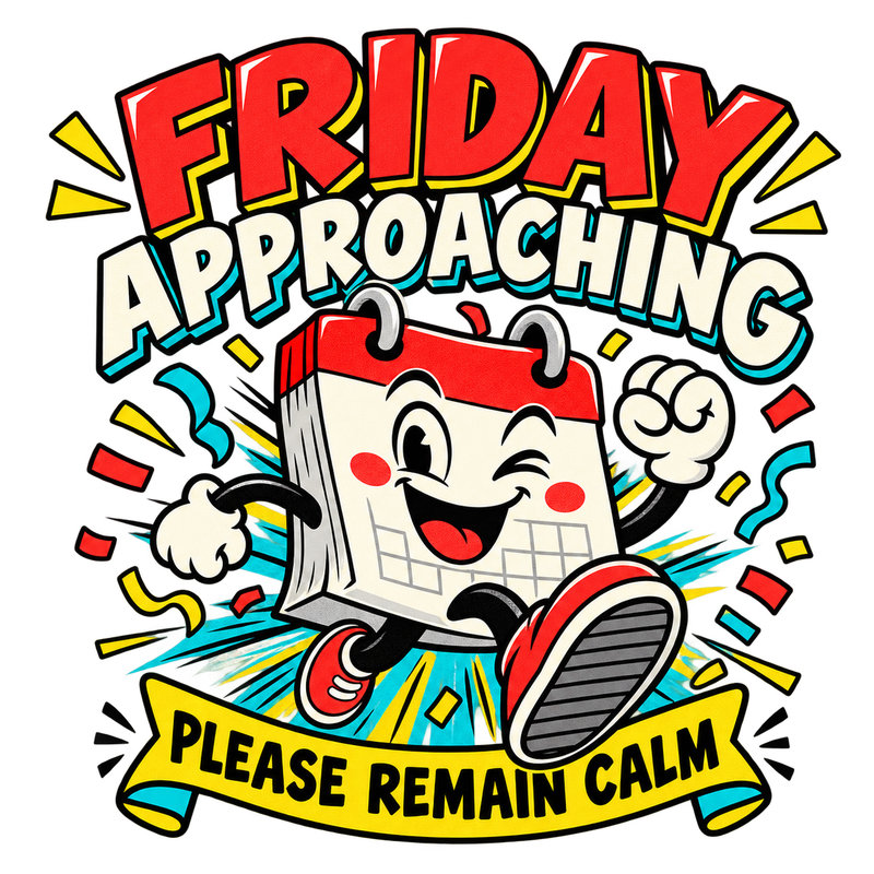 Friday Approaching - Almost Weekend Screen Print T-Shirt & Hoodie