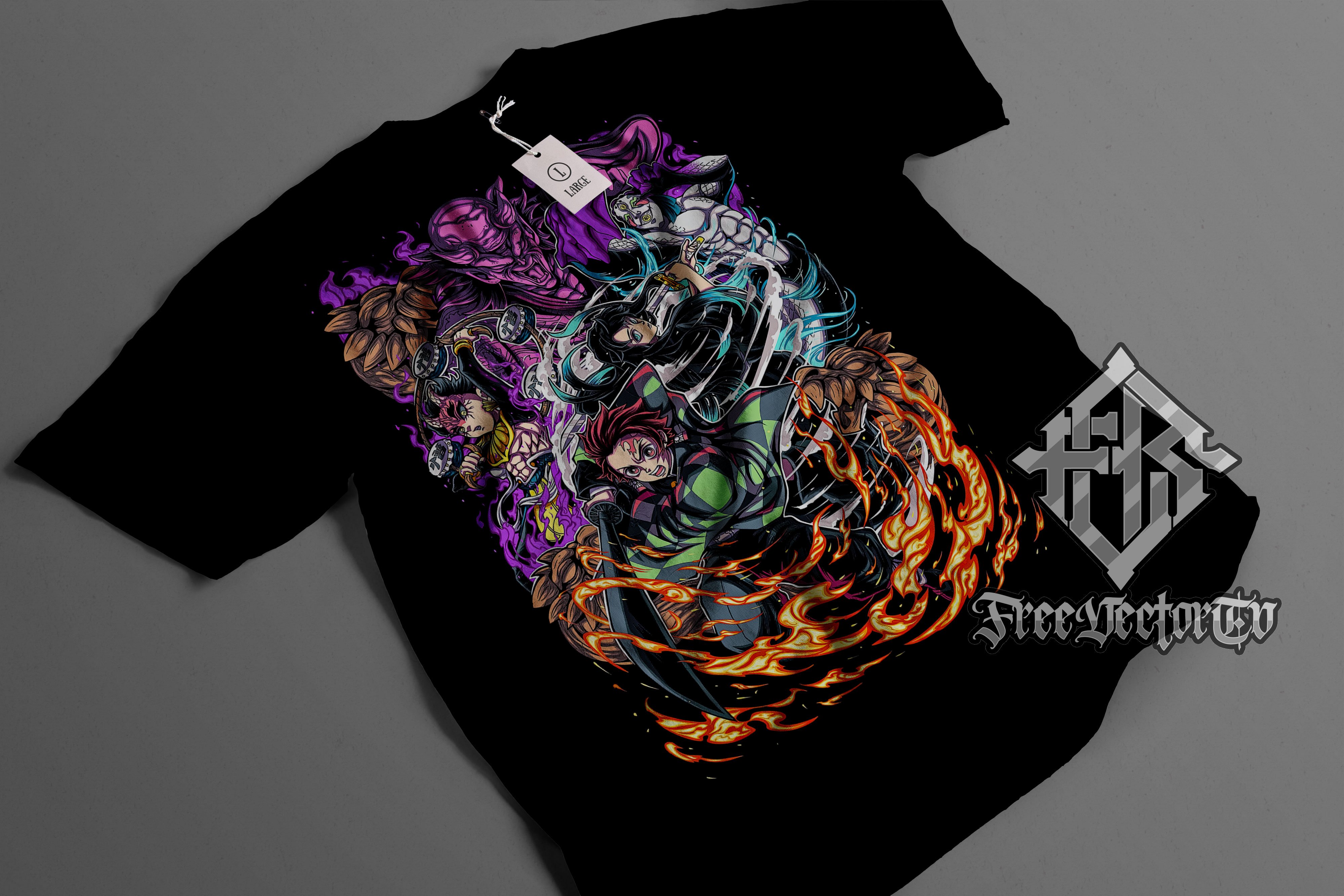 Tanjiro Water Breathing - All Anime & Manga Screen Print T-Shirt & Hoodie