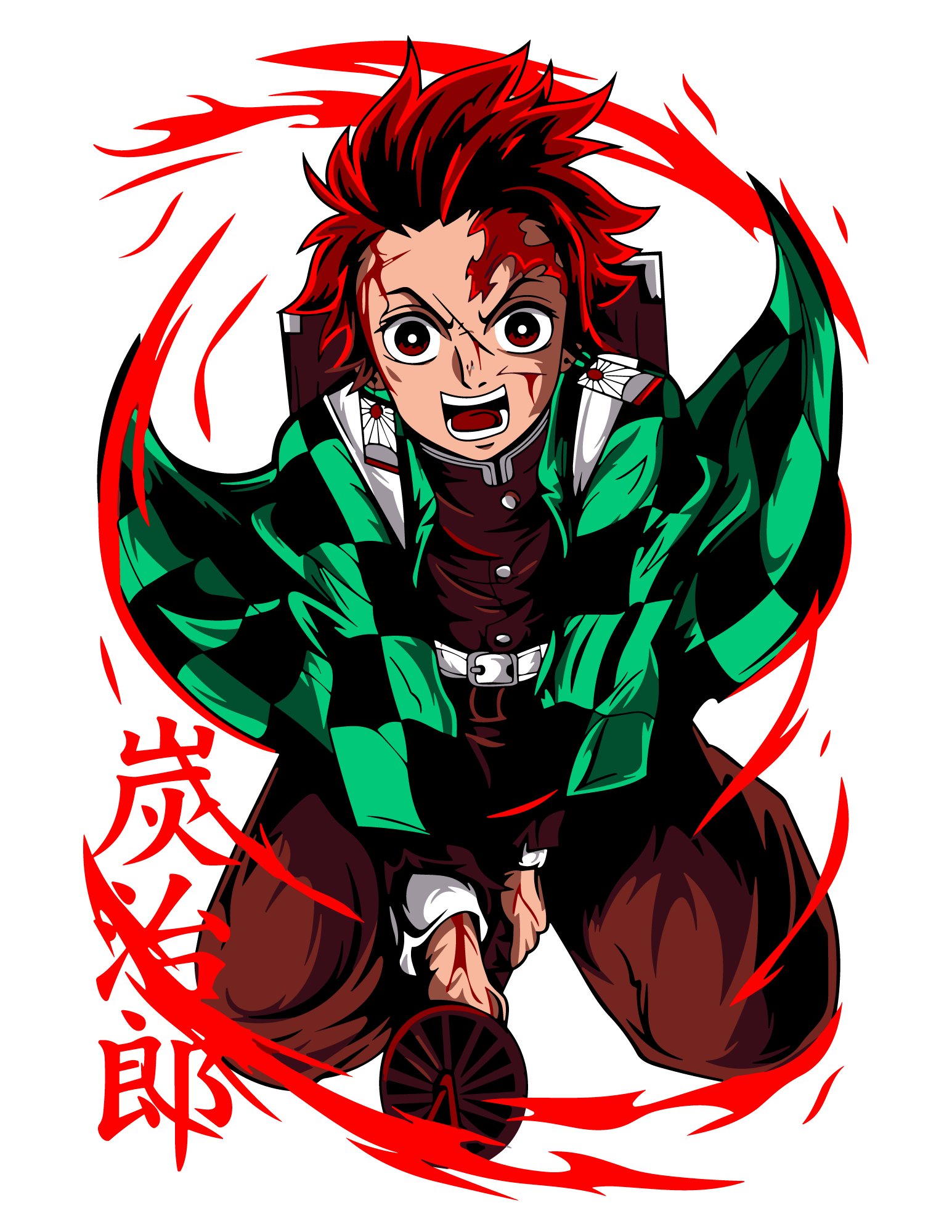 Rengoku Flame Hashira - All Anime & Manga Screen Print T-Shirt & Hoodie