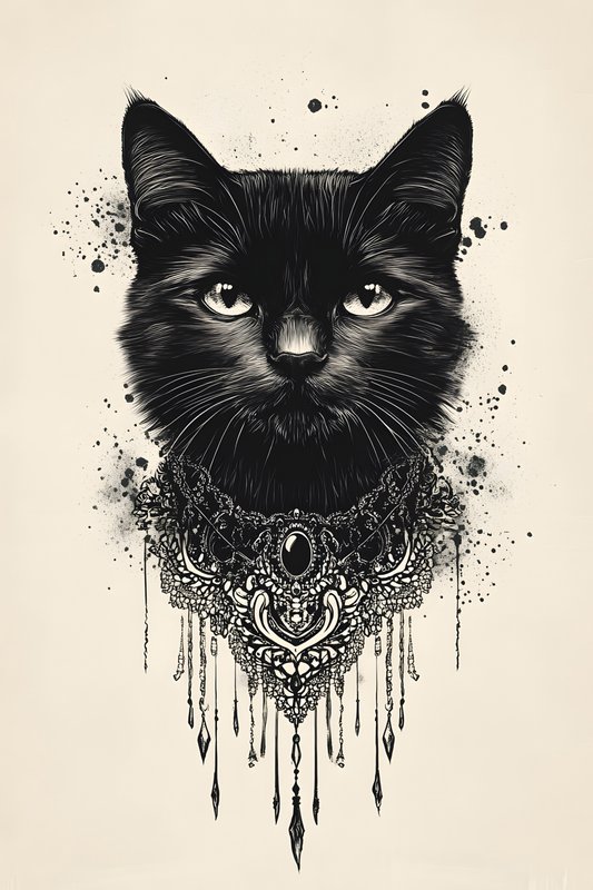 Cats Art #117 - Cats Art Screen Print T-Shirt & Hoodie