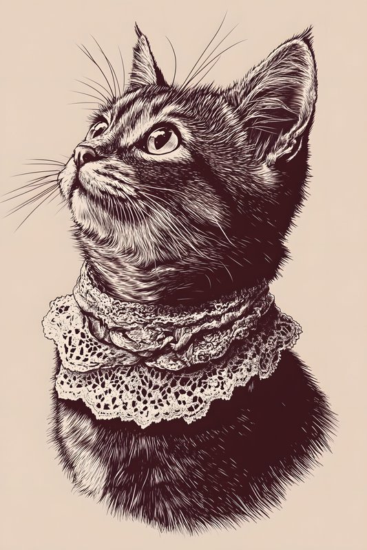 Cats Art #122 - Cats Art Screen Print T-Shirt & Hoodie