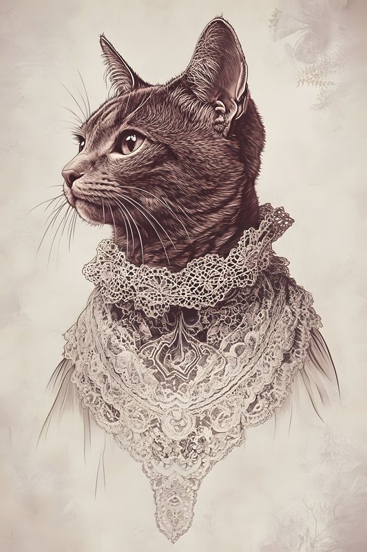 Cats Art #126 - Cats Art Screen Print T-Shirt & Hoodie