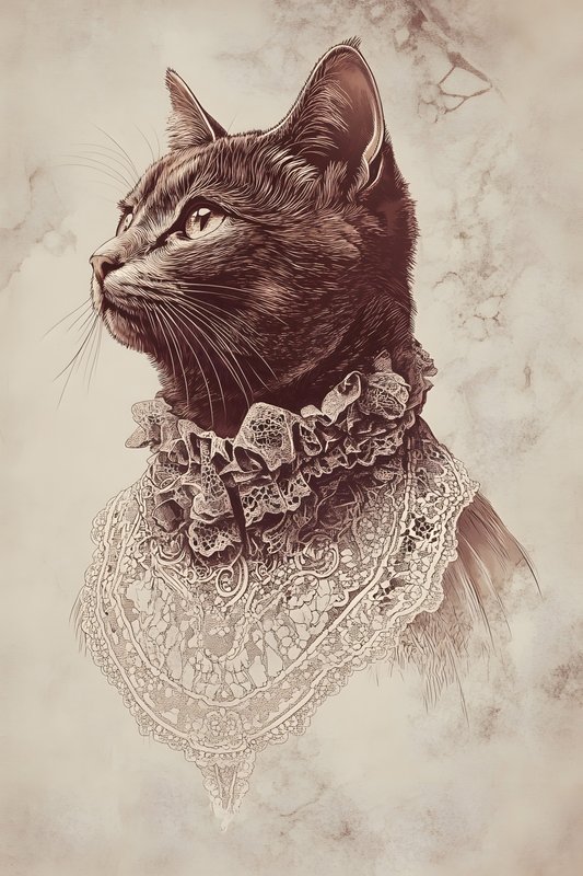 Cats Art #127 - Cats Art Screen Print T-Shirt & Hoodie