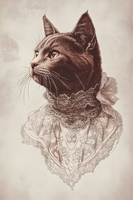Cats Art #129 - Cats Art Screen Print T-Shirt & Hoodie