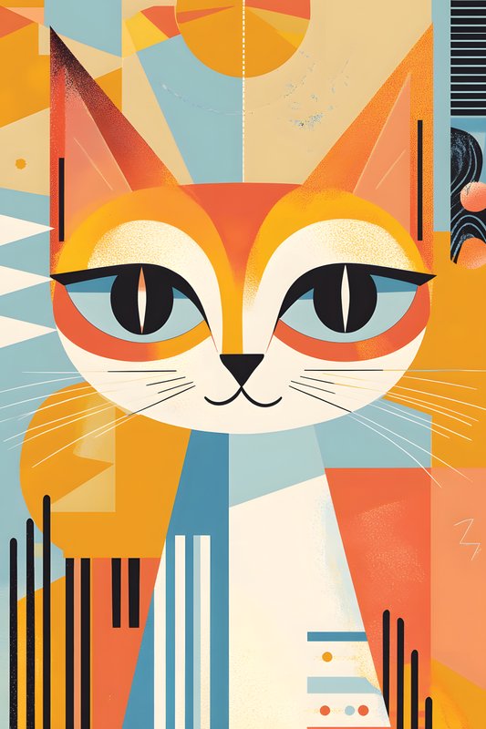 Cats Art #137 - Cats Art Screen Print T-Shirt & Hoodie