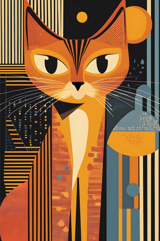 Cats Art #139 - Cats Art Screen Print T-Shirt & Hoodie