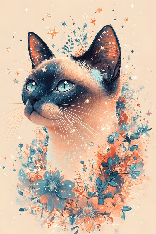 Cats Art #143 - Cats Art Screen Print T-Shirt & Hoodie