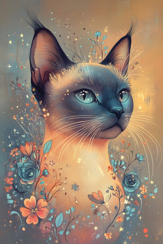 Cats Art #144 - Cats Art Screen Print T-Shirt & Hoodie