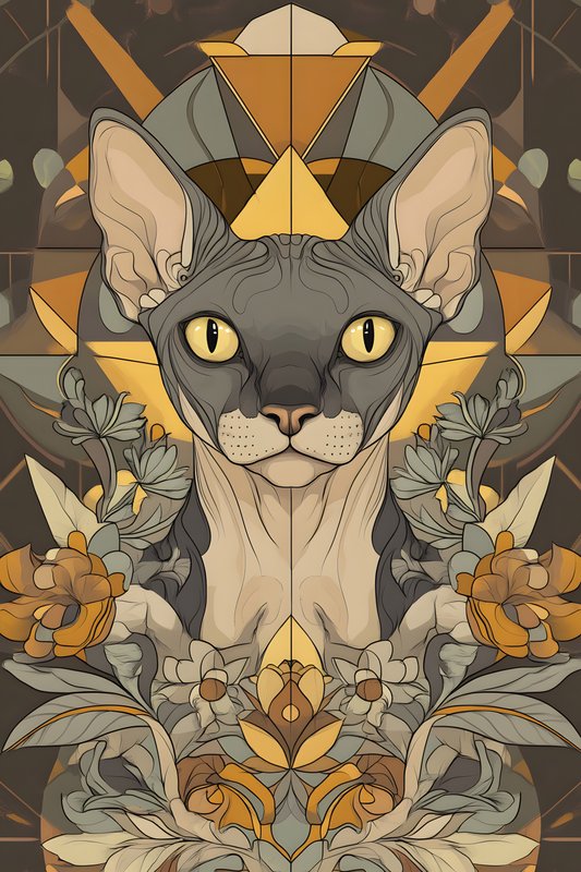 Cats Art #162 - Cats Art Screen Print T-Shirt & Hoodie