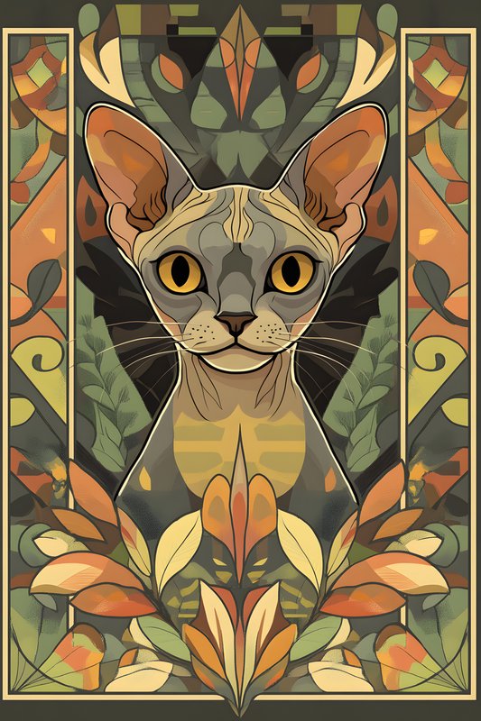 Cats Art #163 - Cats Art Screen Print T-Shirt & Hoodie