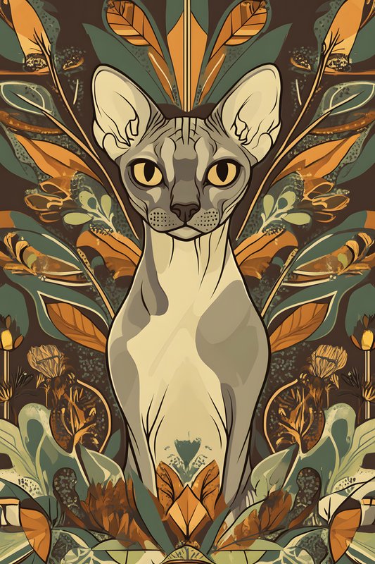 Cats Art #164 - Cats Art Screen Print T-Shirt & Hoodie