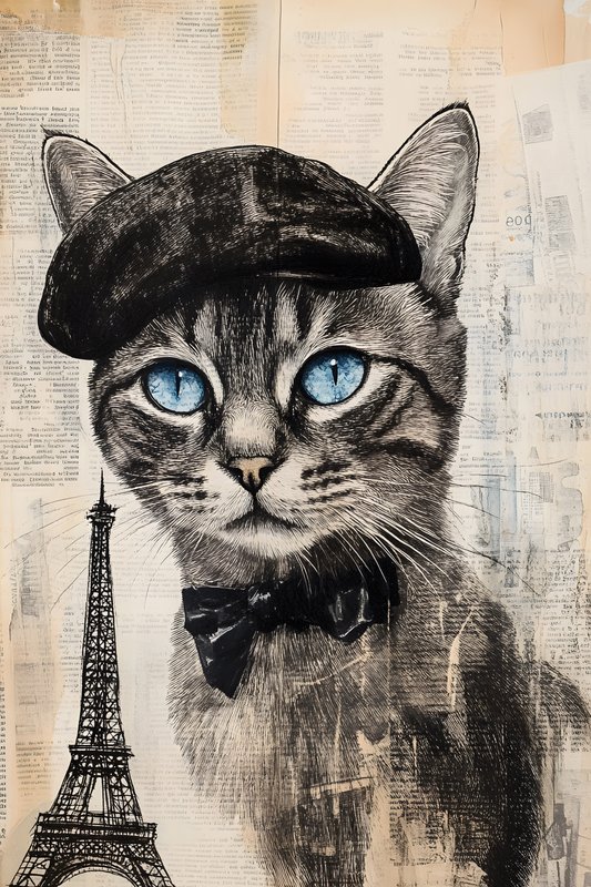 Cats Art #166 - Cats Art Screen Print T-Shirt & Hoodie
