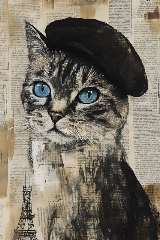 Cats Art #167 - Cats Art Screen Print T-Shirt & Hoodie