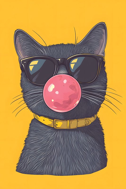 Cats Art #176 - Cats Art Screen Print T-Shirt & Hoodie