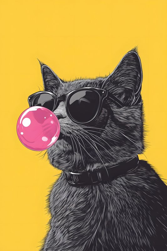 Cats Art #177 - Cats Art Screen Print T-Shirt & Hoodie