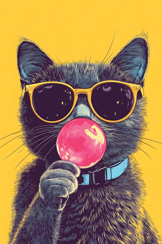 Cats Art #179 - Cats Art Screen Print T-Shirt & Hoodie