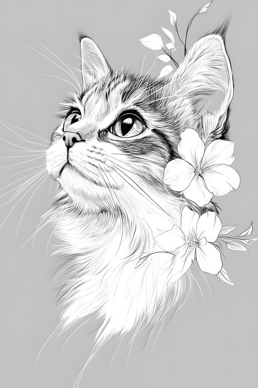 Cats Art #182 - Cats Art Screen Print T-Shirt & Hoodie
