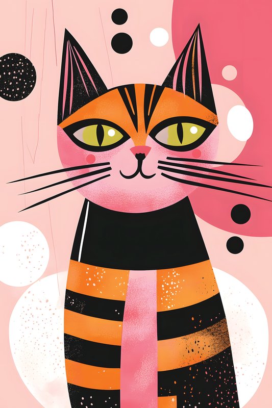 Cats Art #188 - Cats Art Screen Print T-Shirt & Hoodie