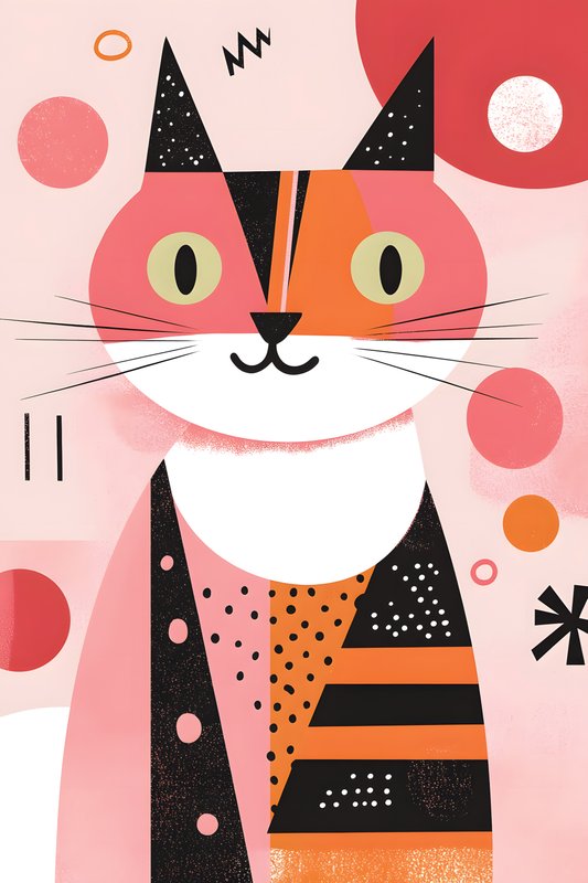 Cats Art #189 - Cats Art Screen Print T-Shirt & Hoodie