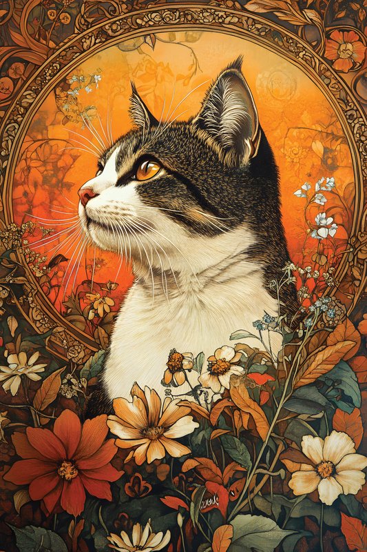 Cats Art #21 - Cats Art Screen Print T-Shirt & Hoodie
