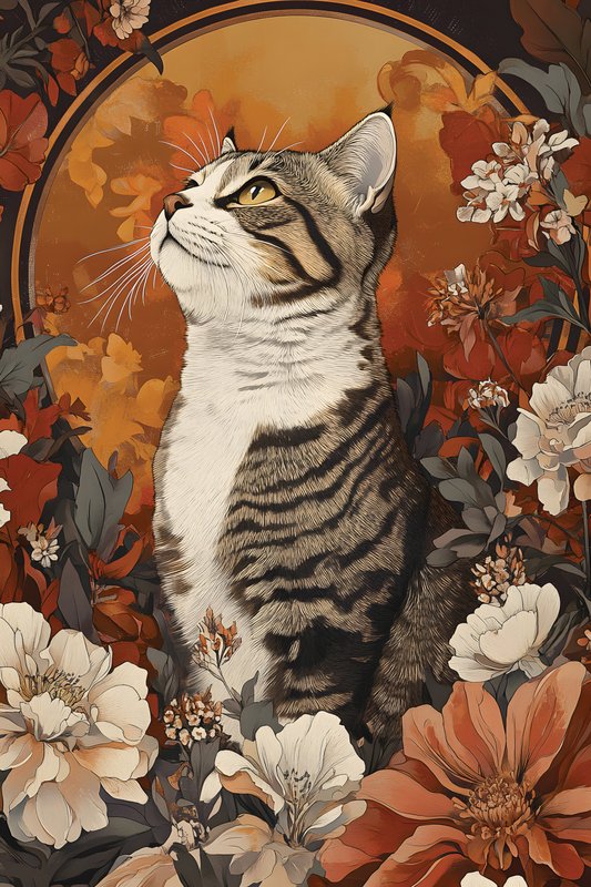 Cats Art #24 - Cats Art Screen Print T-Shirt & Hoodie