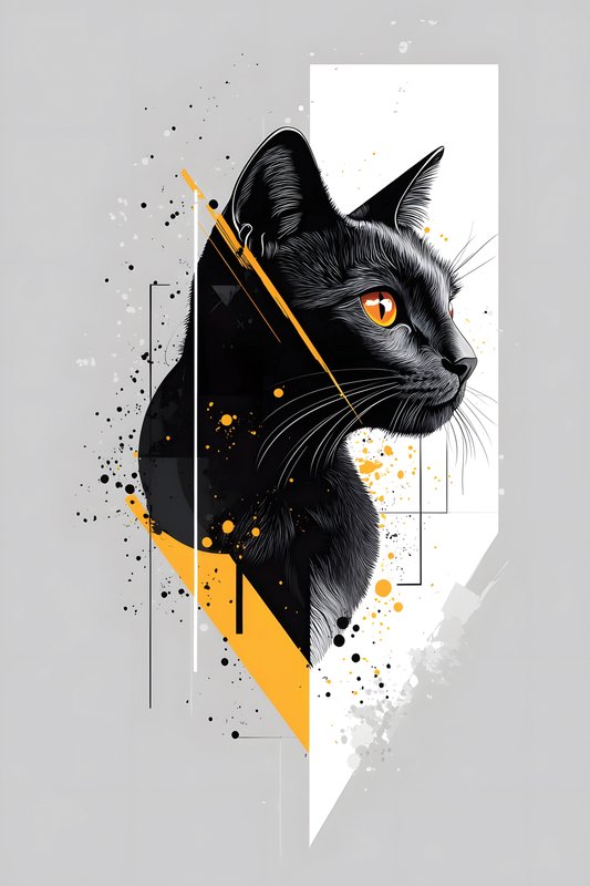 Cats Art #243 - Cats Art Screen Print T-Shirt & Hoodie