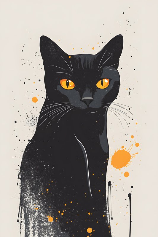 Cats Art #244 - Cats Art Screen Print T-Shirt & Hoodie
