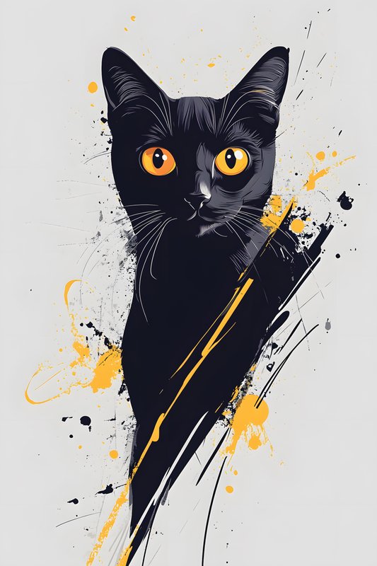 Cats Art #245 - Cats Art Screen Print T-Shirt & Hoodie