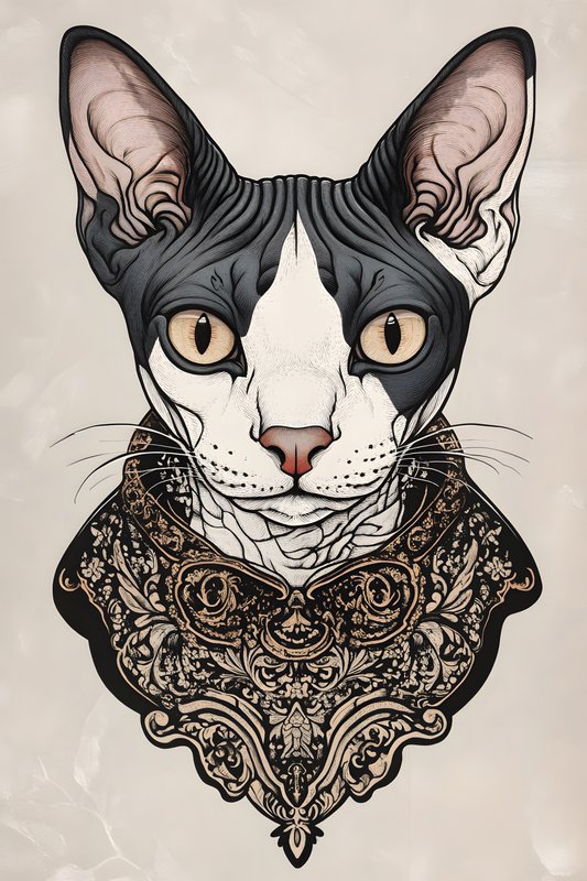 Cats Art #250 - Cats Art Screen Print T-Shirt & Hoodie