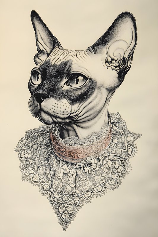 Cats Art #251 - Cats Art Screen Print T-Shirt & Hoodie