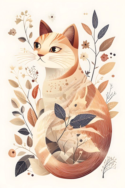 Cats Art #26 - Cats Art Screen Print T-Shirt & Hoodie