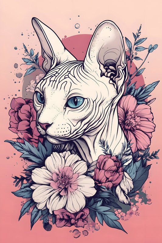 Cats Art #260 - Cats Art Screen Print T-Shirt & Hoodie