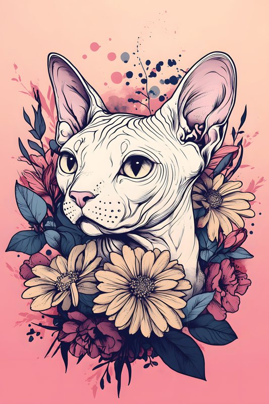 Cats Art #261 - Cats Art Screen Print T-Shirt & Hoodie