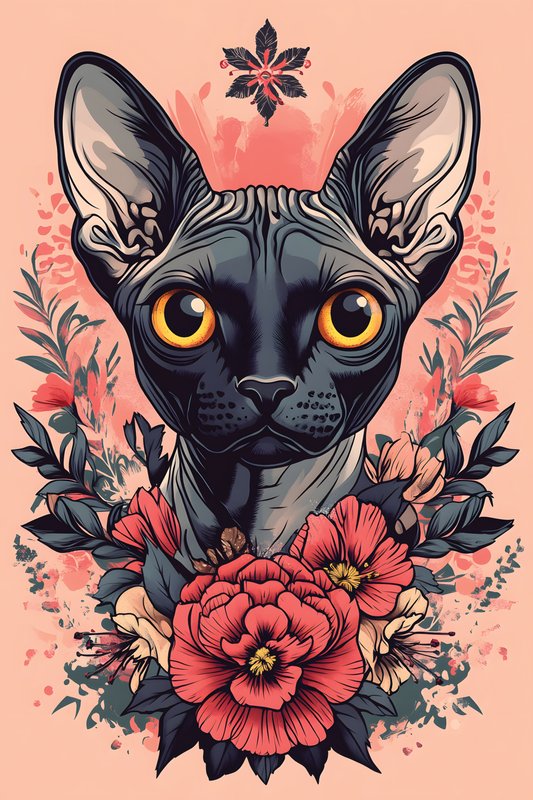 Cats Art #263 - Cats Art Screen Print T-Shirt & Hoodie