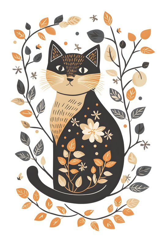 Cats Art #27 - Cats Art Screen Print T-Shirt & Hoodie