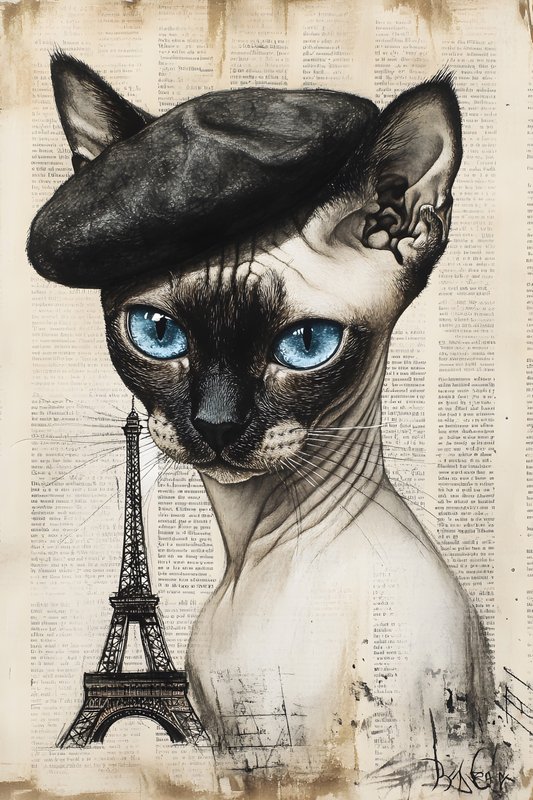 Cats Art #284 - Cats Art Screen Print T-Shirt & Hoodie