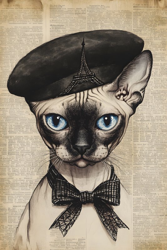 Cats Art #287 - Cats Art Screen Print T-Shirt & Hoodie