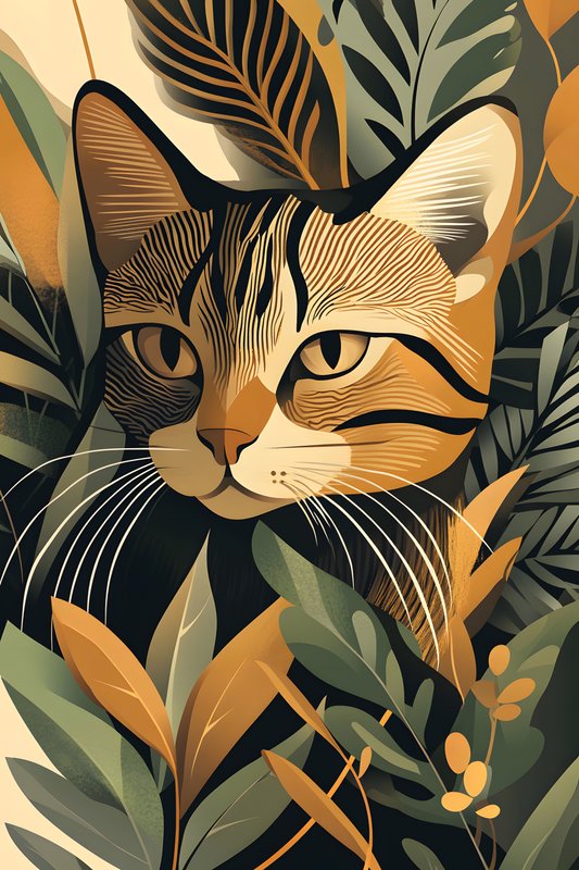 Cats Art #293 - Cats Art Screen Print T-Shirt & Hoodie