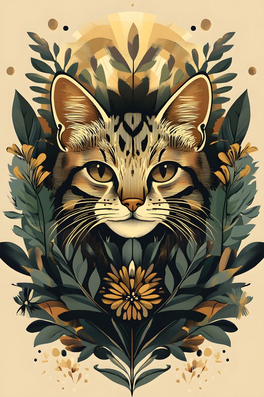 Cats Art #294 - Cats Art Screen Print T-Shirt & Hoodie