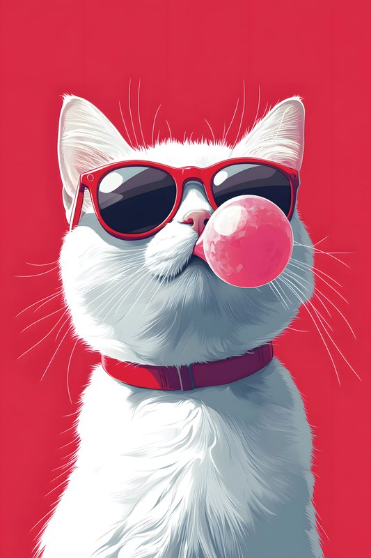 Cats Art #337 - Cats Art Screen Print T-Shirt & Hoodie