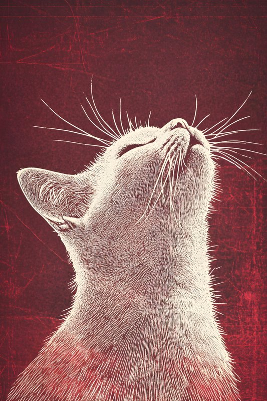 Cats Art #339 - Cats Art Screen Print T-Shirt & Hoodie