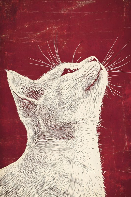 Cats Art #341 - Cats Art Screen Print T-Shirt & Hoodie