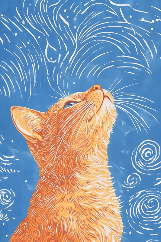 Cats Art #350 - Cats Art Screen Print T-Shirt & Hoodie