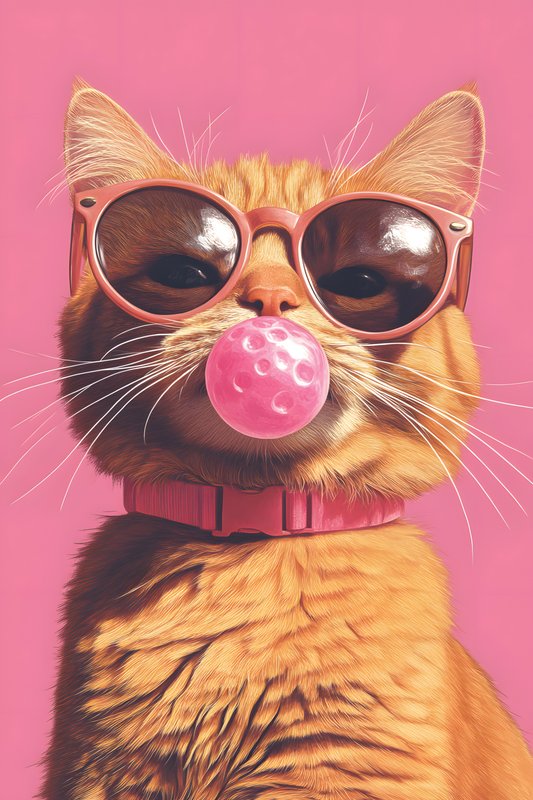 Cats Art #355 - Cats Art Screen Print T-Shirt & Hoodie