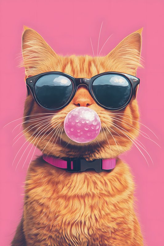 Cats Art #356 - Cats Art Screen Print T-Shirt & Hoodie