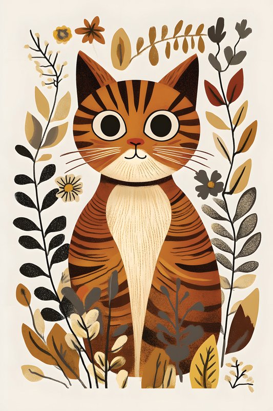 Cats Art #366 - Cats Art Screen Print T-Shirt & Hoodie