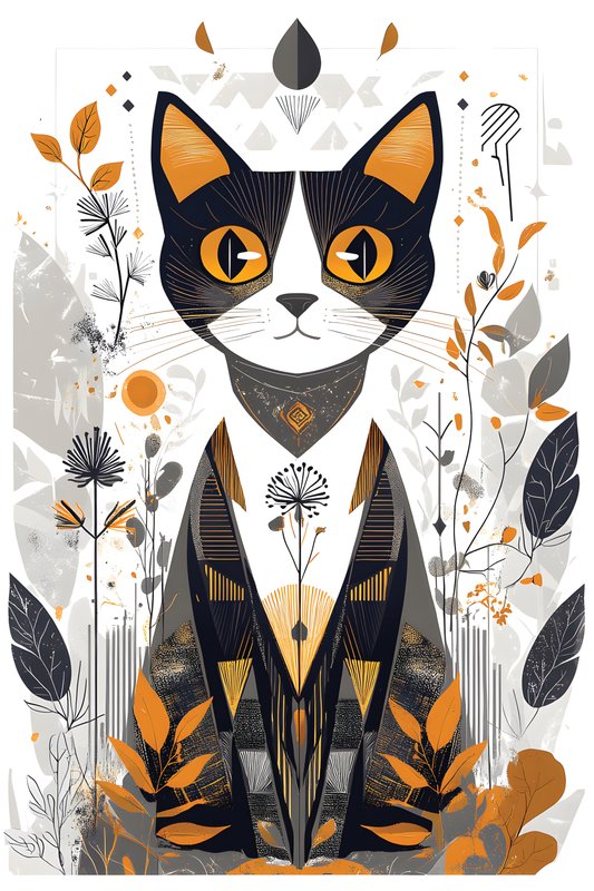 Cats Art #367 - Cats Art Screen Print T-Shirt & Hoodie