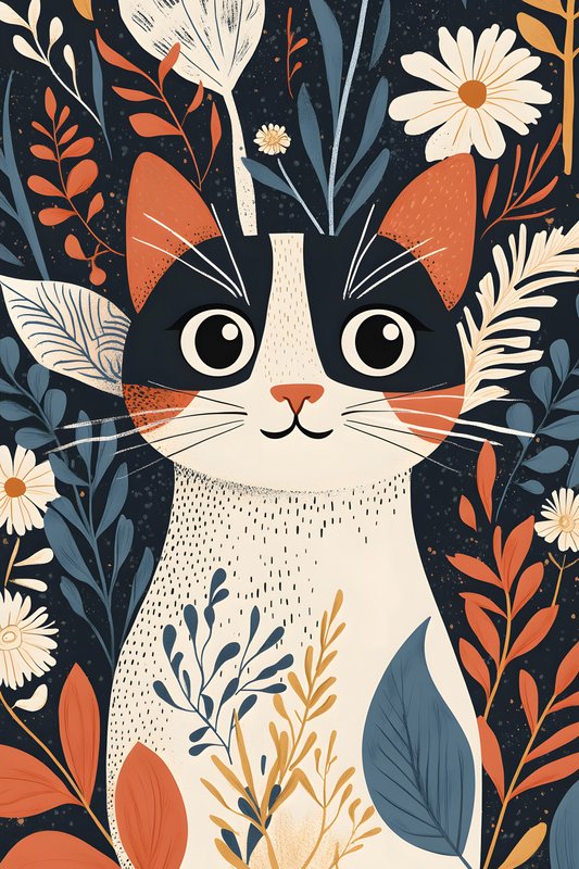 Cats Art #368 - Cats Art Screen Print T-Shirt & Hoodie